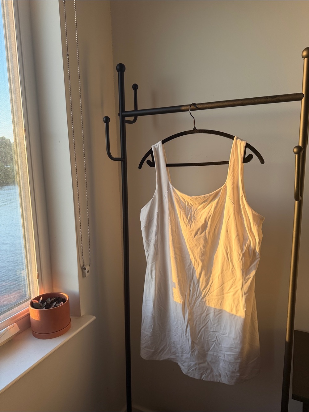 White Tank Athleisure Dress with shorts underneath